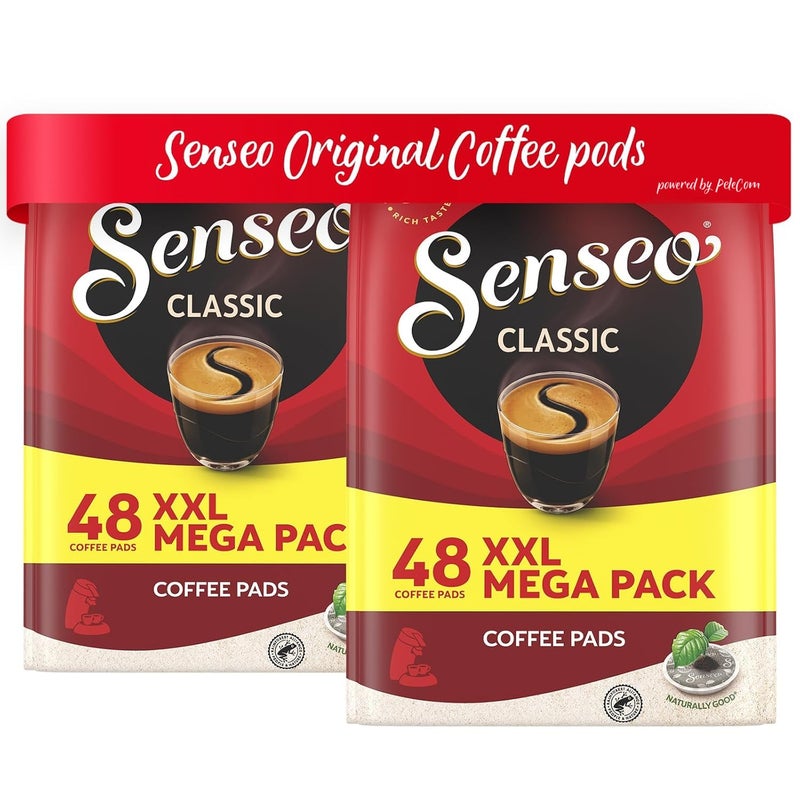 Senseo Classic Medium Roast Coffee Pods - 96 Count (2 Packs) - Smooth & Balanced Flavor with Rich Crema - Single-Serve Coffee Pads Compatible with Senseo & PeleCom Machines - Image 1